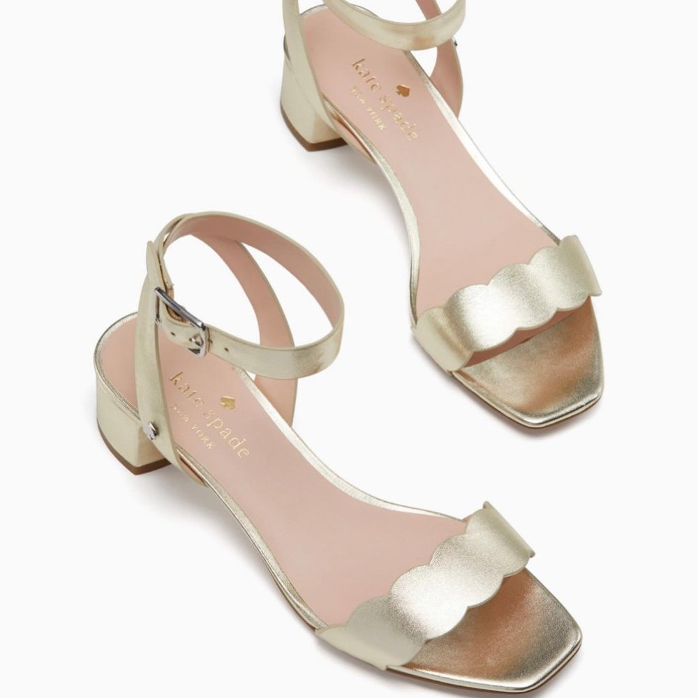 KATE SPADE GOLD "EDIE" SANDAL